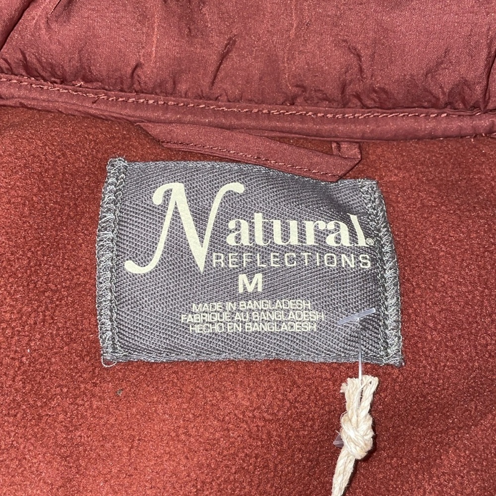 NWT Natural Reflections Size Medium.  Women's Deep Burgundy Teddy Jacket - Picture 3 of 5